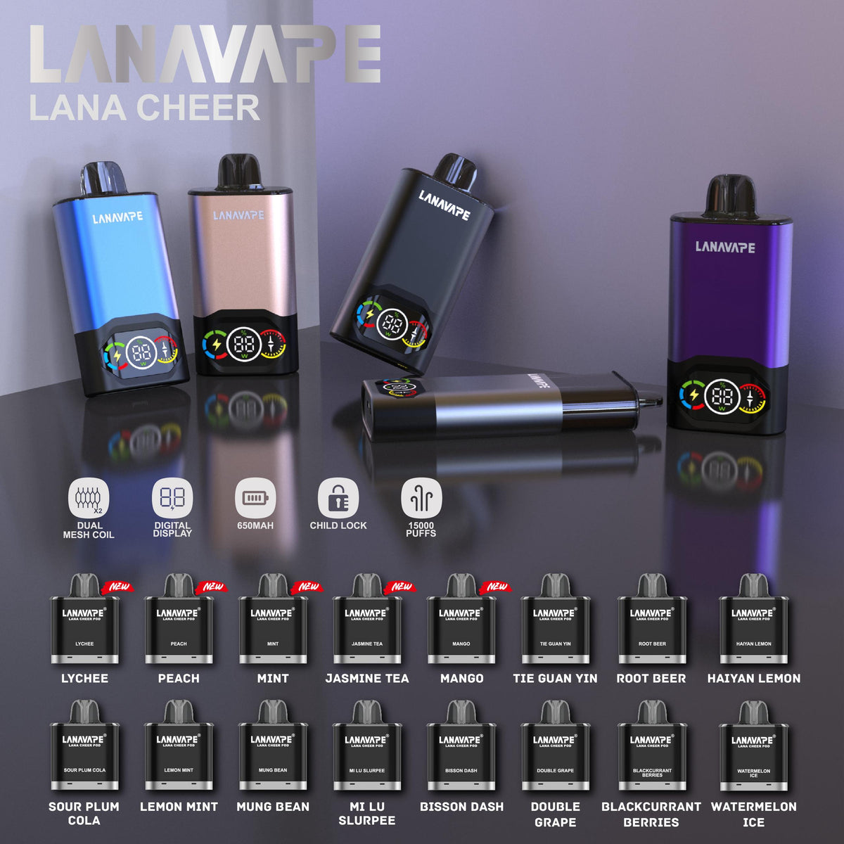 Lana Cheer 15K Starter Kit – 15,000 Puff Rechargeable Device Singapore